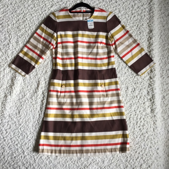 NWT J.McLaughlin Viv Jewel Autumn Striped Dress, 0 - Picture 2 of 6